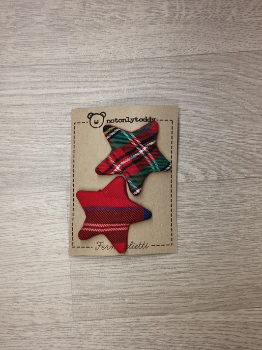 Fermaglietti per bimba - Tartan rosso