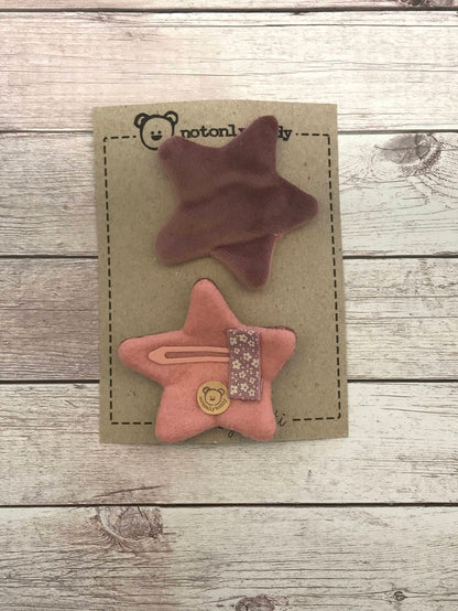 Fermaglietti per bimba a forma di stellina - Velluto (vari colori)