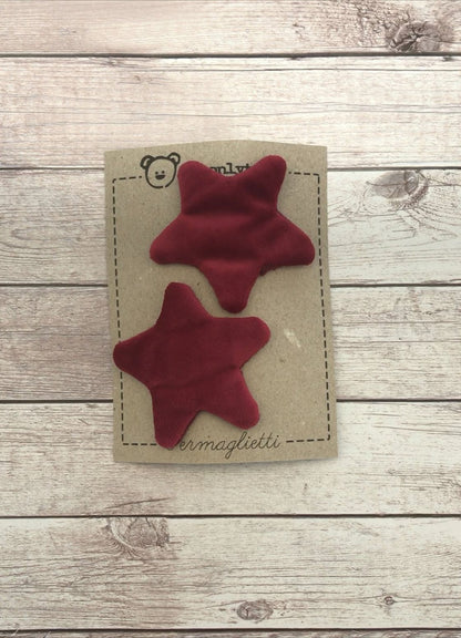 Fermaglietti per bimba a forma di stellina - Velluto (vari colori)