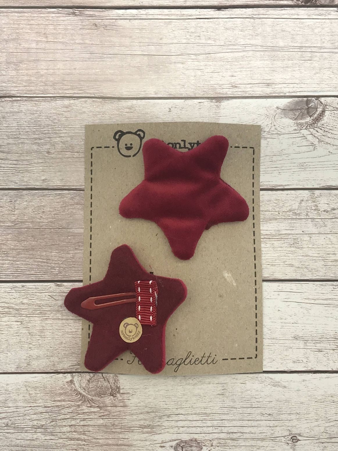 Fermaglietti per bimba a forma di stellina - Velluto (vari colori)