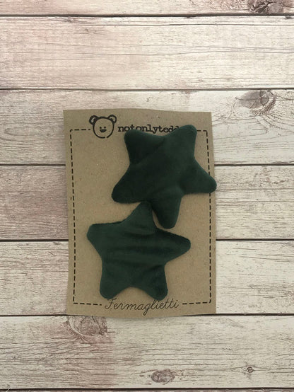 Fermaglietti per bimba a forma di stellina - Velluto (vari colori)