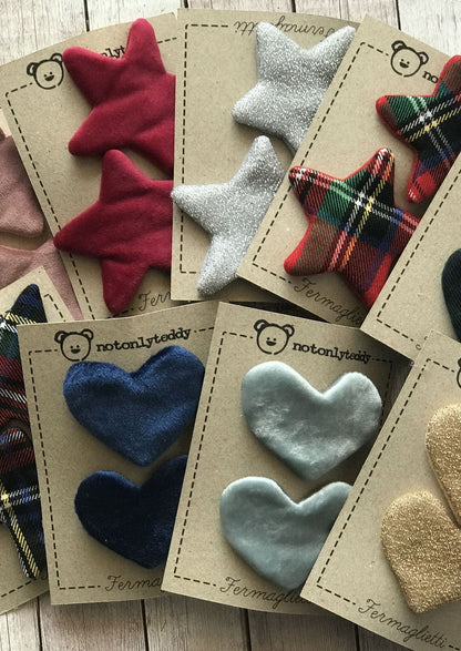 Fermaglietti bambina - tartan grigio