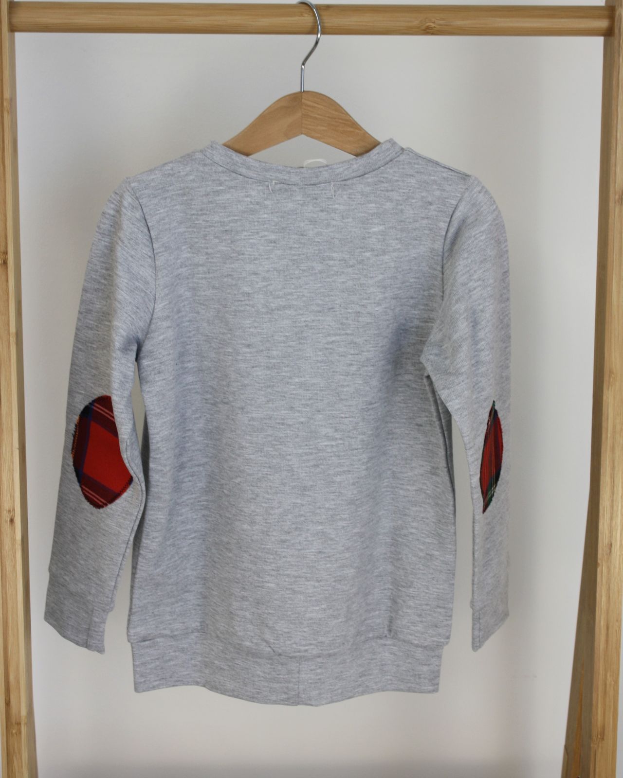 Felpa grigia con toppe scozzesi - taglia 4-5 anni