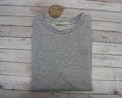 Felpa grigia con toppe scozzesi - taglia 4-5 anni