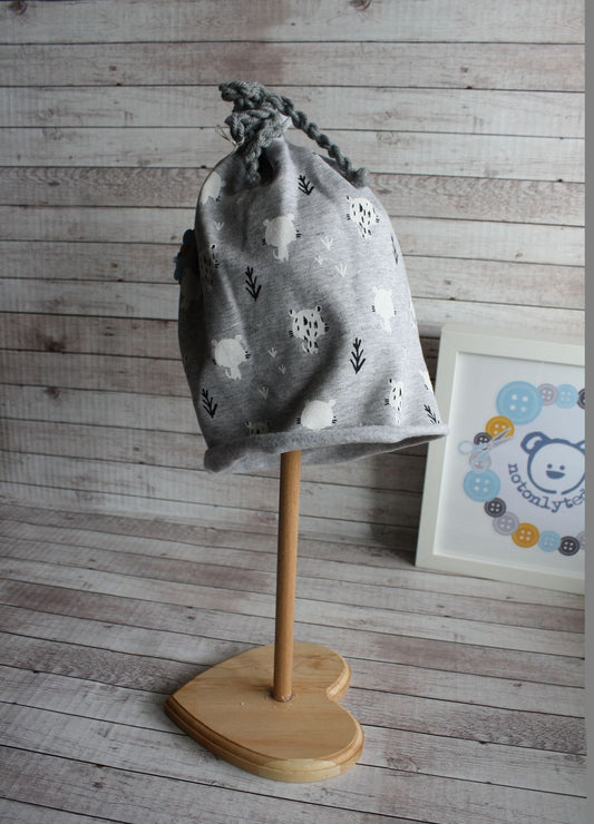 Berretto con fiocchetto - leopardini - taglia 3-5 anni