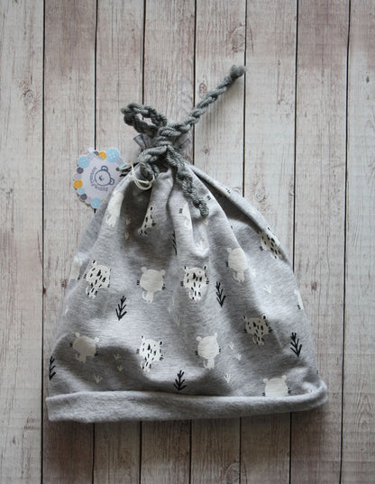 Berretto con fiocchetto - leopardini - taglia 3-5 anni