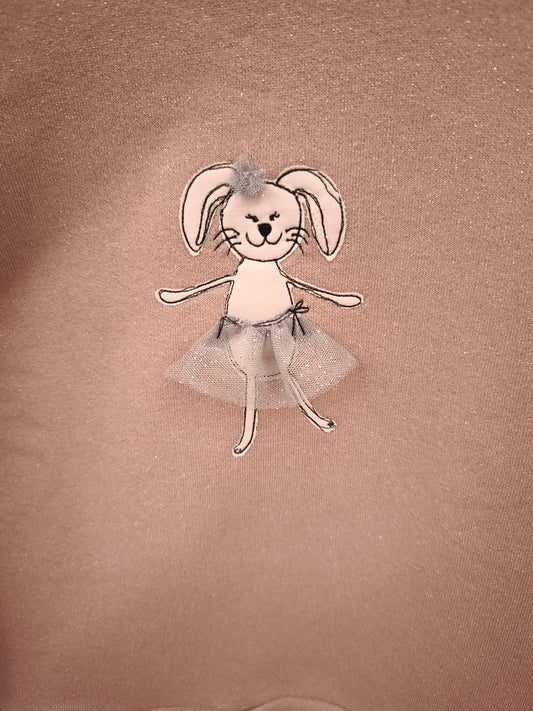 Felpa rosa glitterata con Coniglietta Ballerina - taglia 5-6 anni ULTIMO