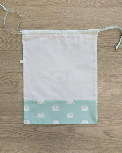 Sacchetto asilo “Orsetto” – personalizzabile, con chiusura a coulisse