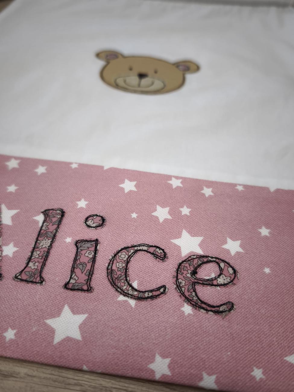 Sacchetto asilo “Orsetto” – personalizzabile, con chiusura a coulisse