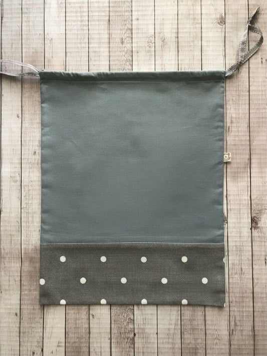 Sacchetto semplice color avio e grigio a pois COMPONIBILE