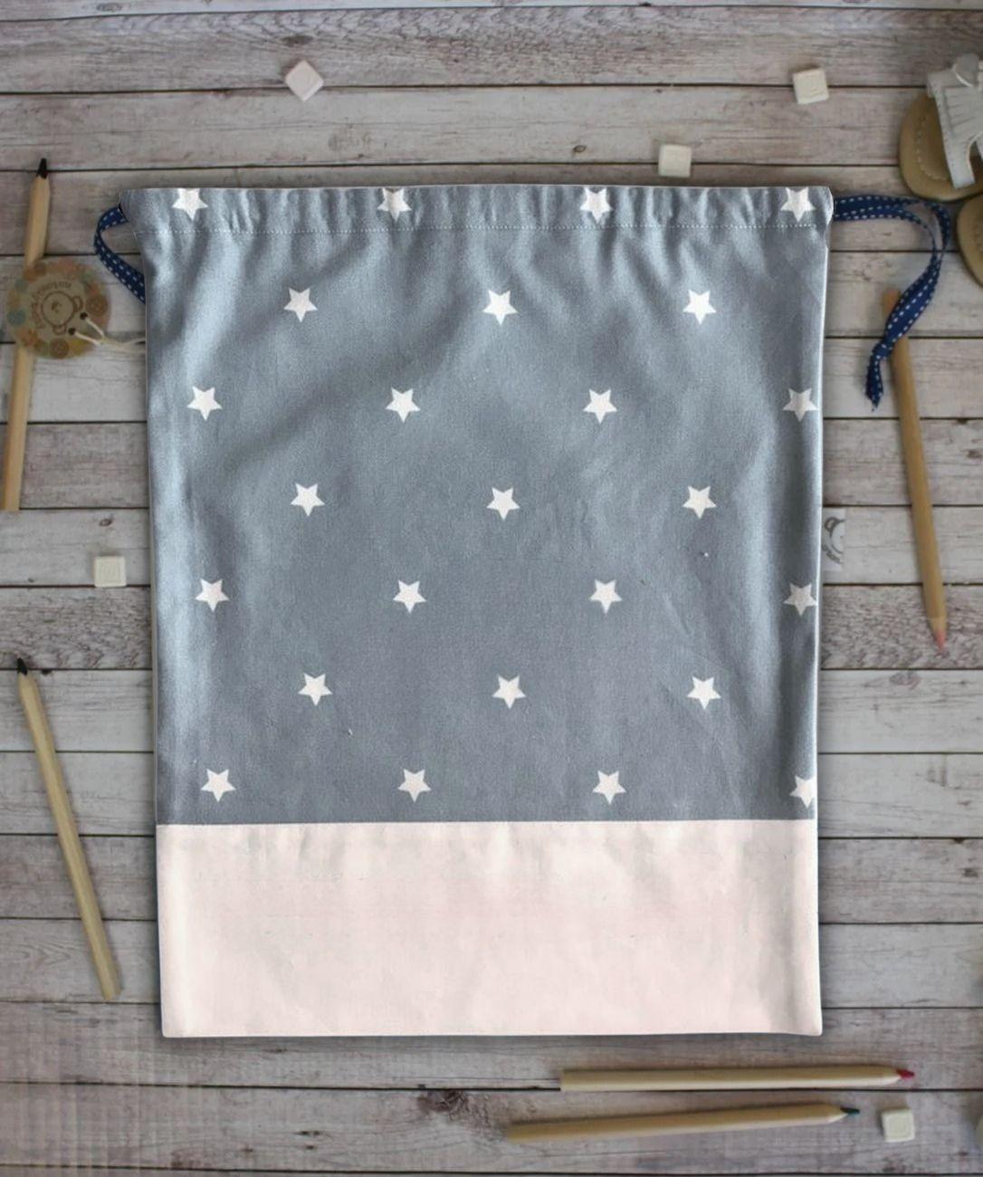 Sacchetto semplice bianco e azzurro - stelline COMPONIBILE