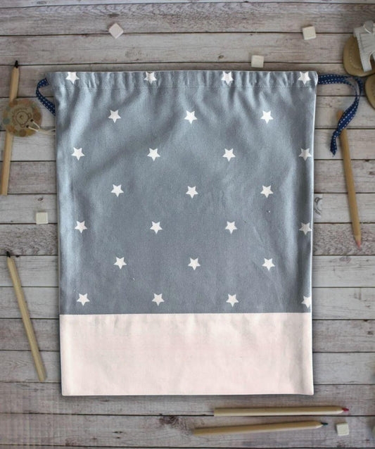Sacchetto semplice bianco e azzurro - stelline COMPONIBILE