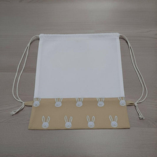Sacchetto semplice bianco e beige - coniglietti COMPONIBILE