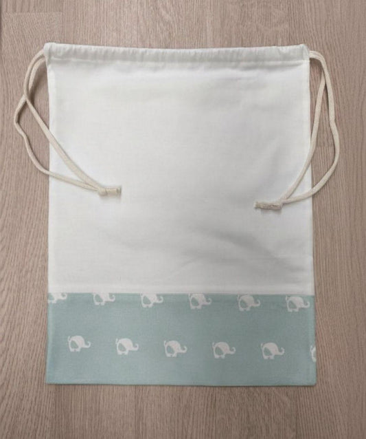 Sacchetto semplice bianco e azzurro acqua - elefantini COMPONIBILE