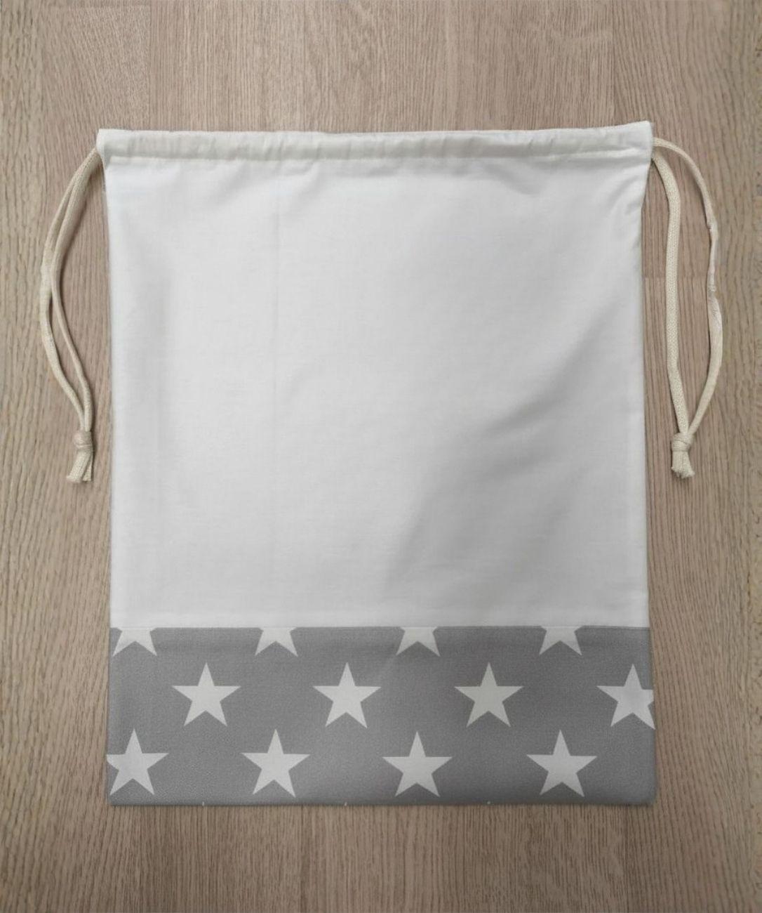 Sacchetto semplice bianco e grigio - stelle COMPONIBILE