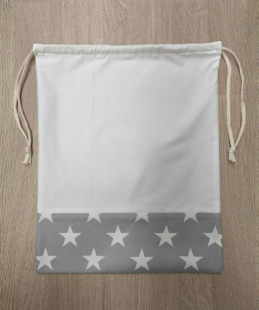 Sacchetto semplice bianco e grigio - stelle COMPONIBILE