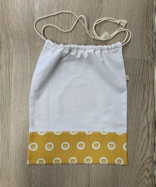 Sacchetto semplice bianco e ocra - leoncini COMPONIBILE