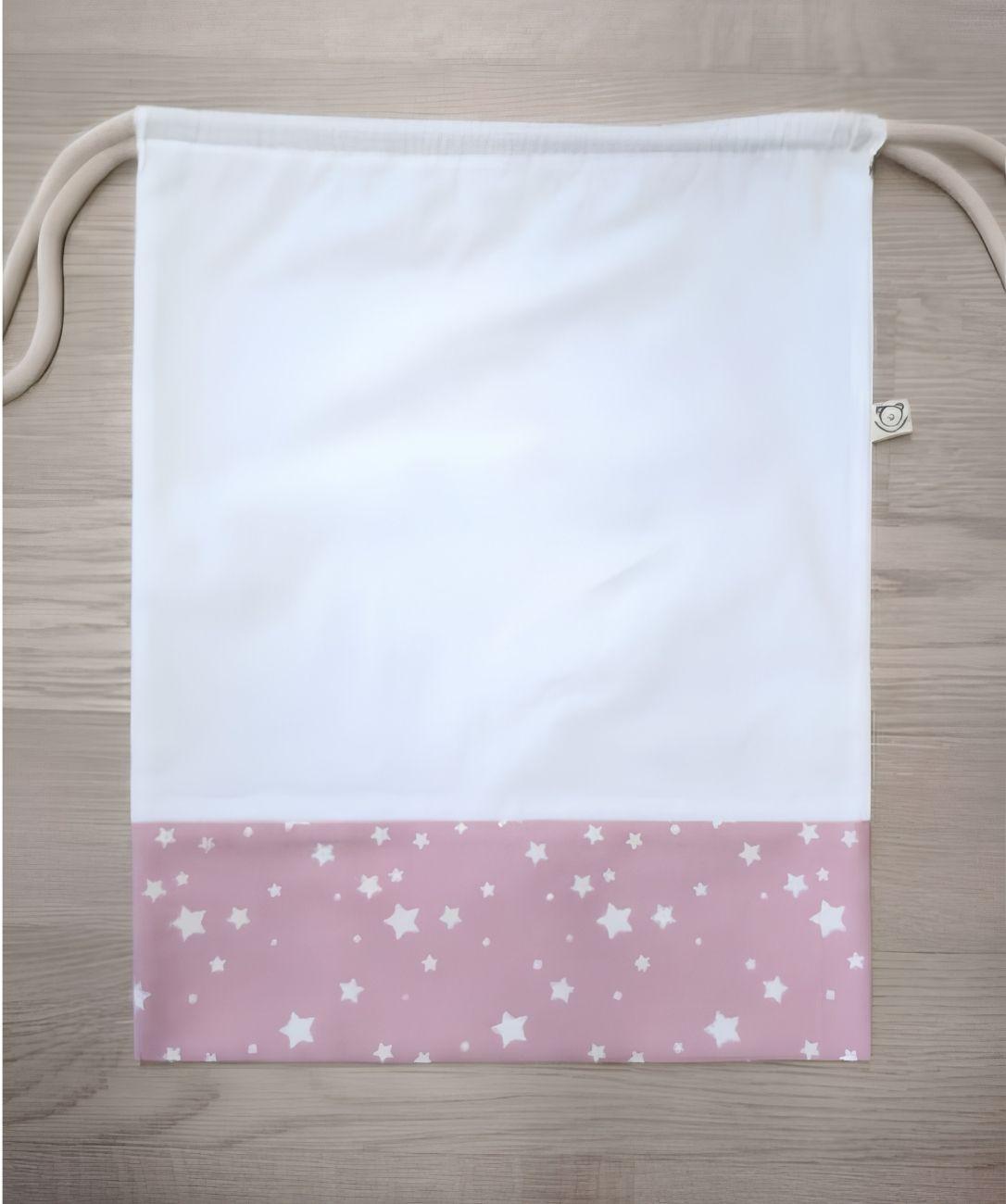 Sacchetto semplice bianco e rosa a stelline COMPONIBILE