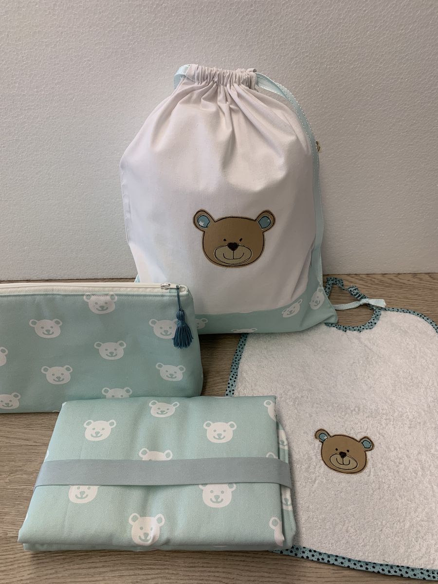 Sacchetto asilo “Orsetto” – personalizzabile, con chiusura a coulisse