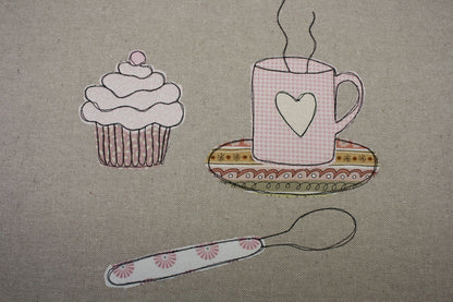 Tovaglietta colazione con cupcake e mug fumante 🍵🧁🐻 - personalizzabile