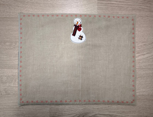 Tovaglietta colazione natalizia con pupazzo di neve