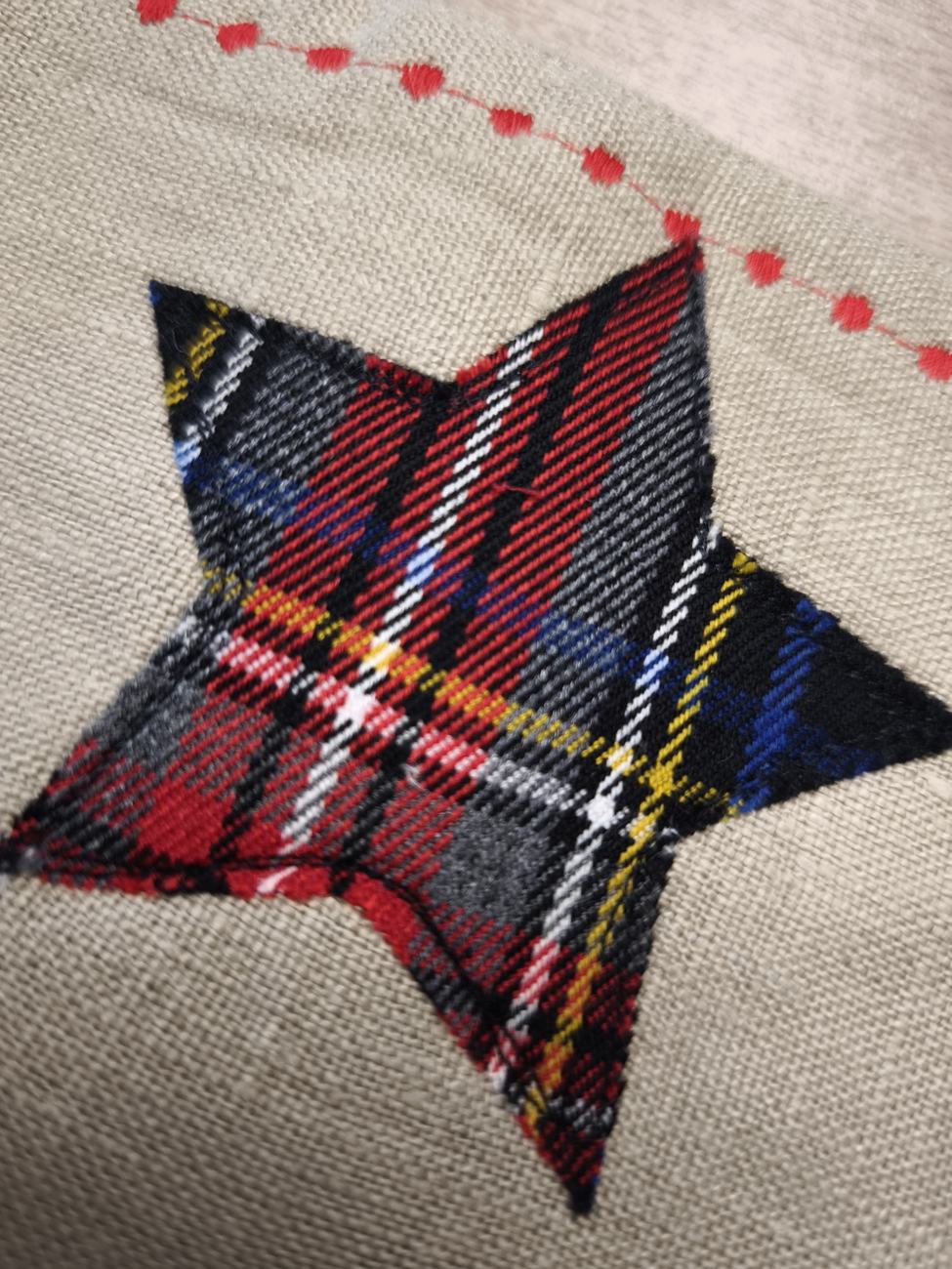 Tovaglietta colazione natalizia con stella scozzese