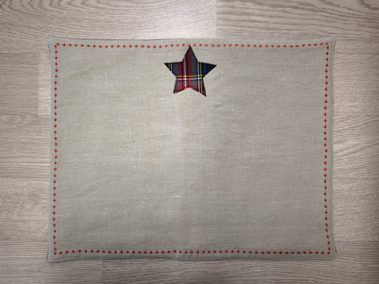 Tovaglietta colazione natalizia con stella scozzese