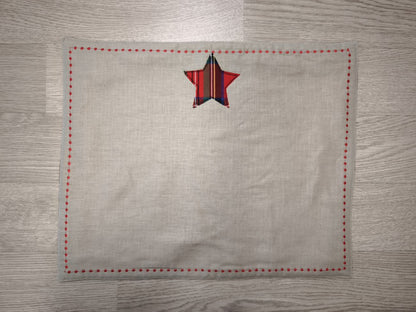 Tovaglietta colazione natalizia con stella scozzese