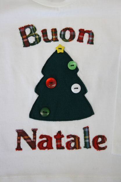 Maglietta natalizia a maniche lunghe con alberello di Natale - taglia 2 anni