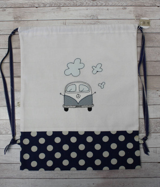 Zainetto semplice con ricamo di furgoncino